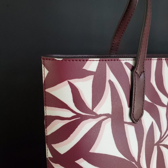 KATE SPADE Authentic Jana Foliage Tote Handbag Smooth Leather Travel Resortwear - Picture 3 of 11